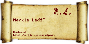 Merkle Leó névjegykártya